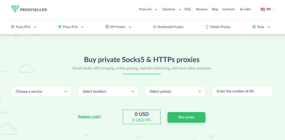 Proxy-Seller New Homepage