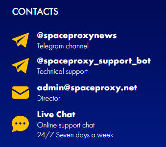 SpaceProxy Customer Support